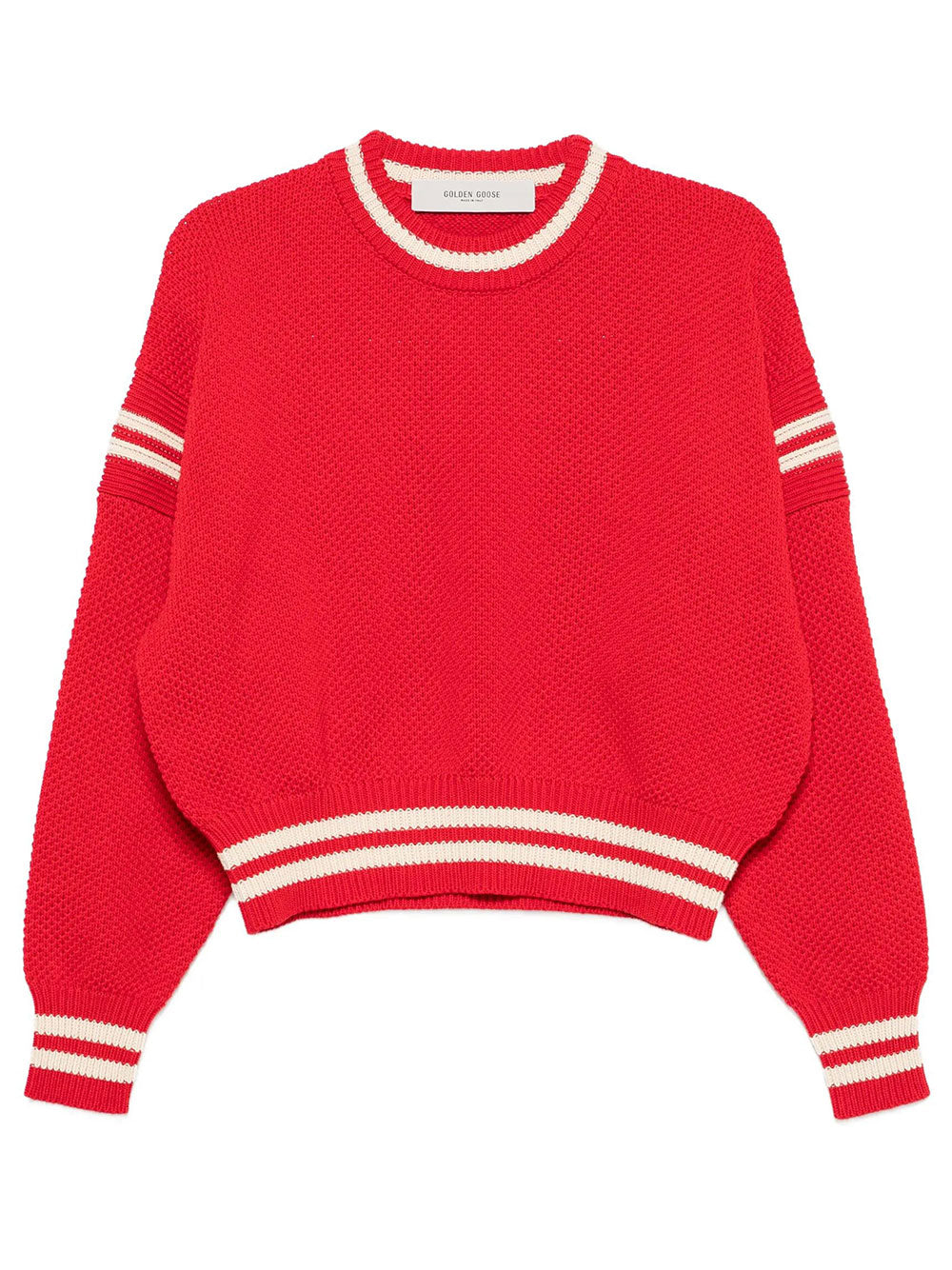 Golden Goose Women Maglione Boxy In Cotone Rosso Con Ricamo GOLDEN GOOSE