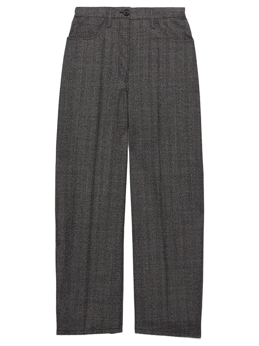 Prada Women Pantaloni In Lana Mouliné PRADA