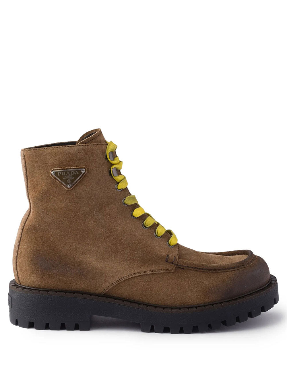Prada Men Stivaletti Stringati In Pelle Scamosciata PRADA