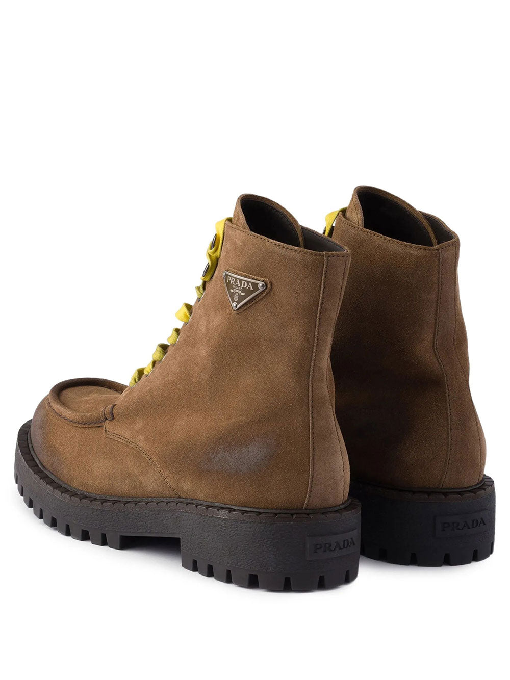 Prada Men Stivaletti Stringati In Pelle Scamosciata PRADA