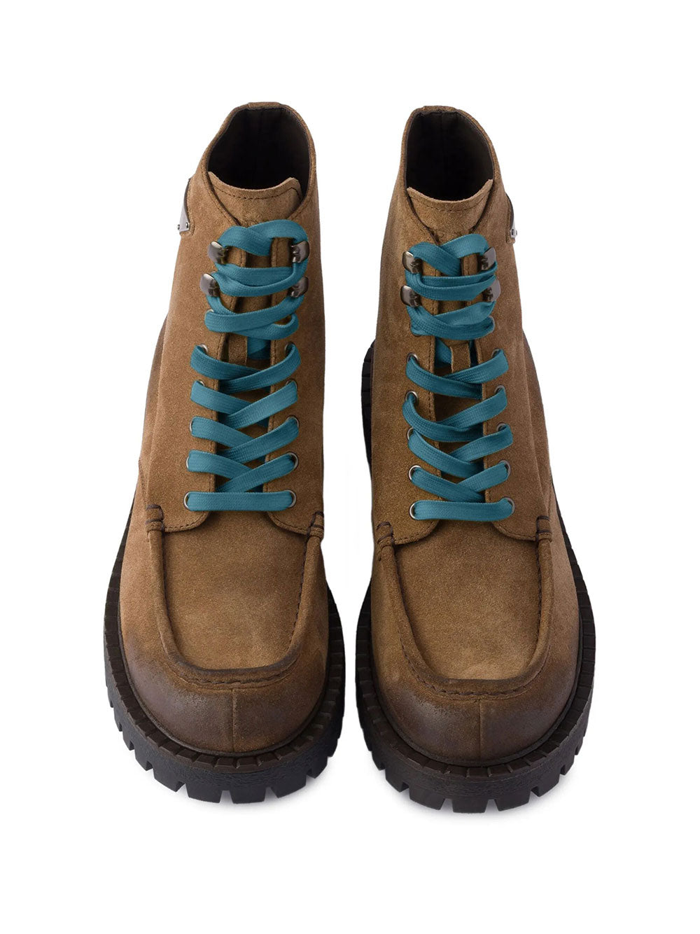 Prada Men Stivaletti Stringati In Pelle Scamosciata PRADA