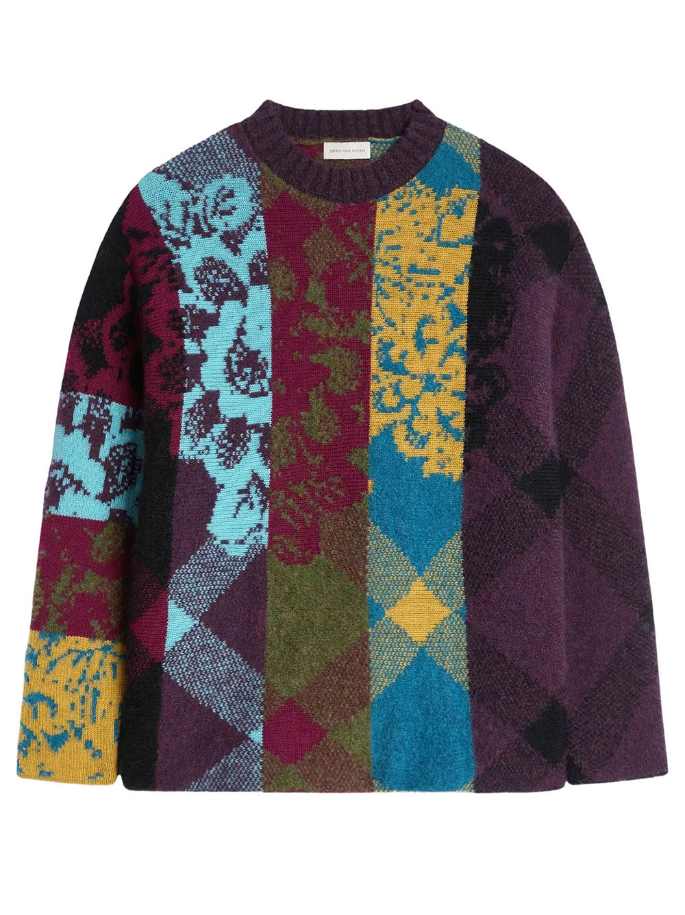 Dries Van Noten Men Maglione "Matadi" In Lana Patchwork DRIES VAN NOTEN