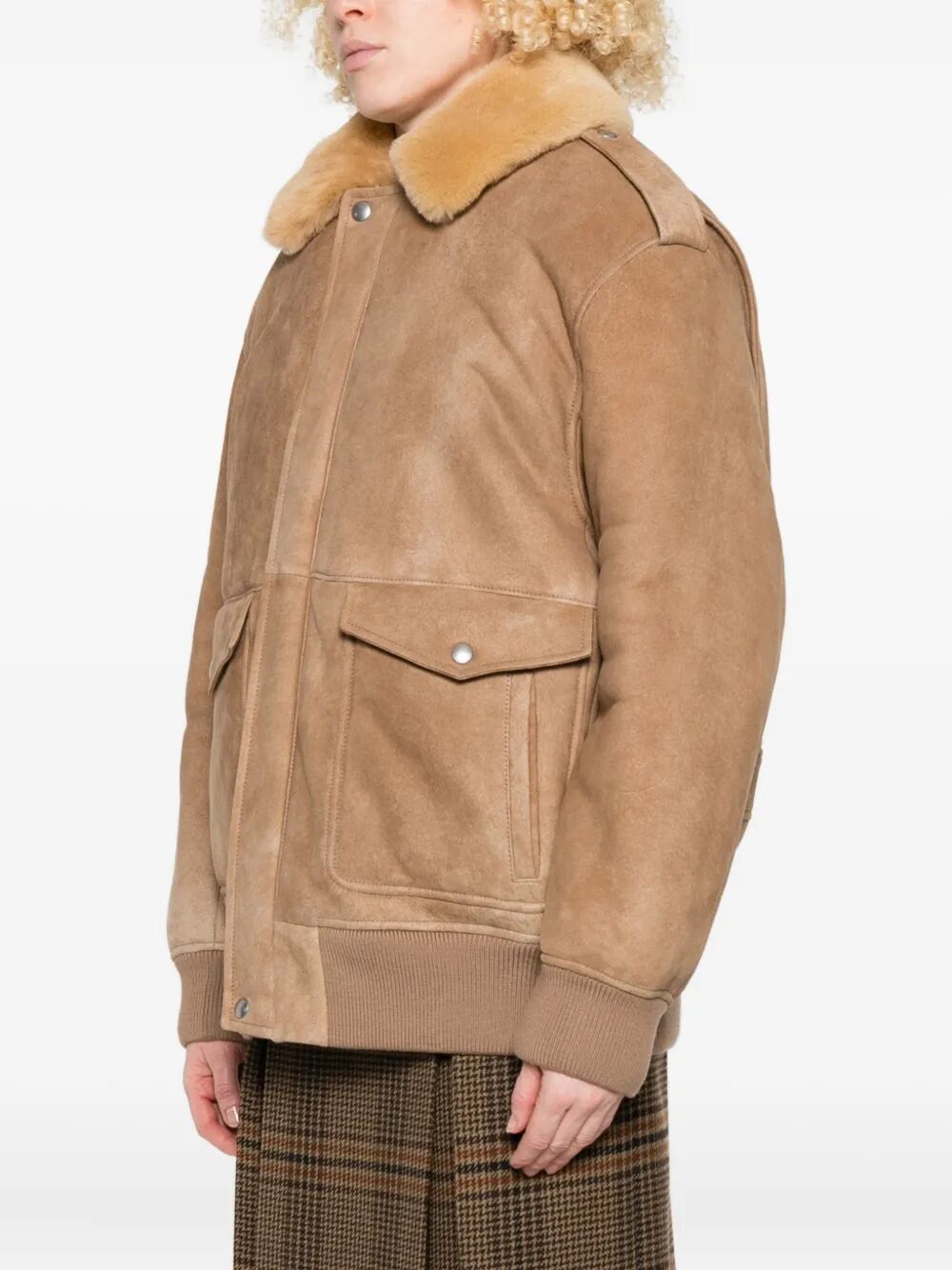 Prada Women Shearling Bomber Jacket PRADA