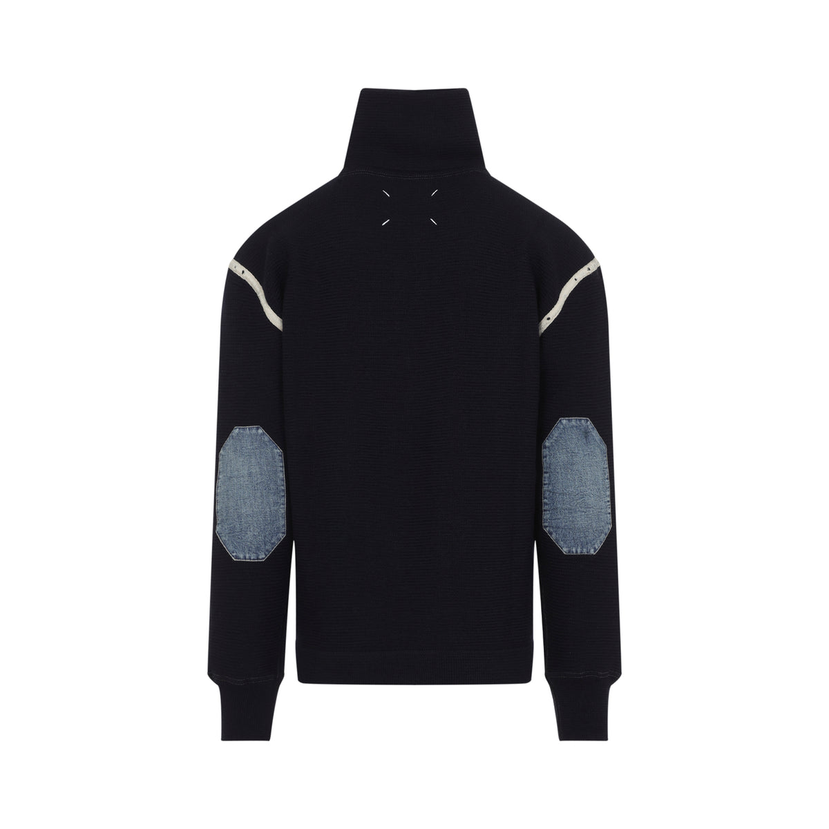 Maison Margiela Elbow Patch Quarter Zip Sweater Men MAISON MARGIELA