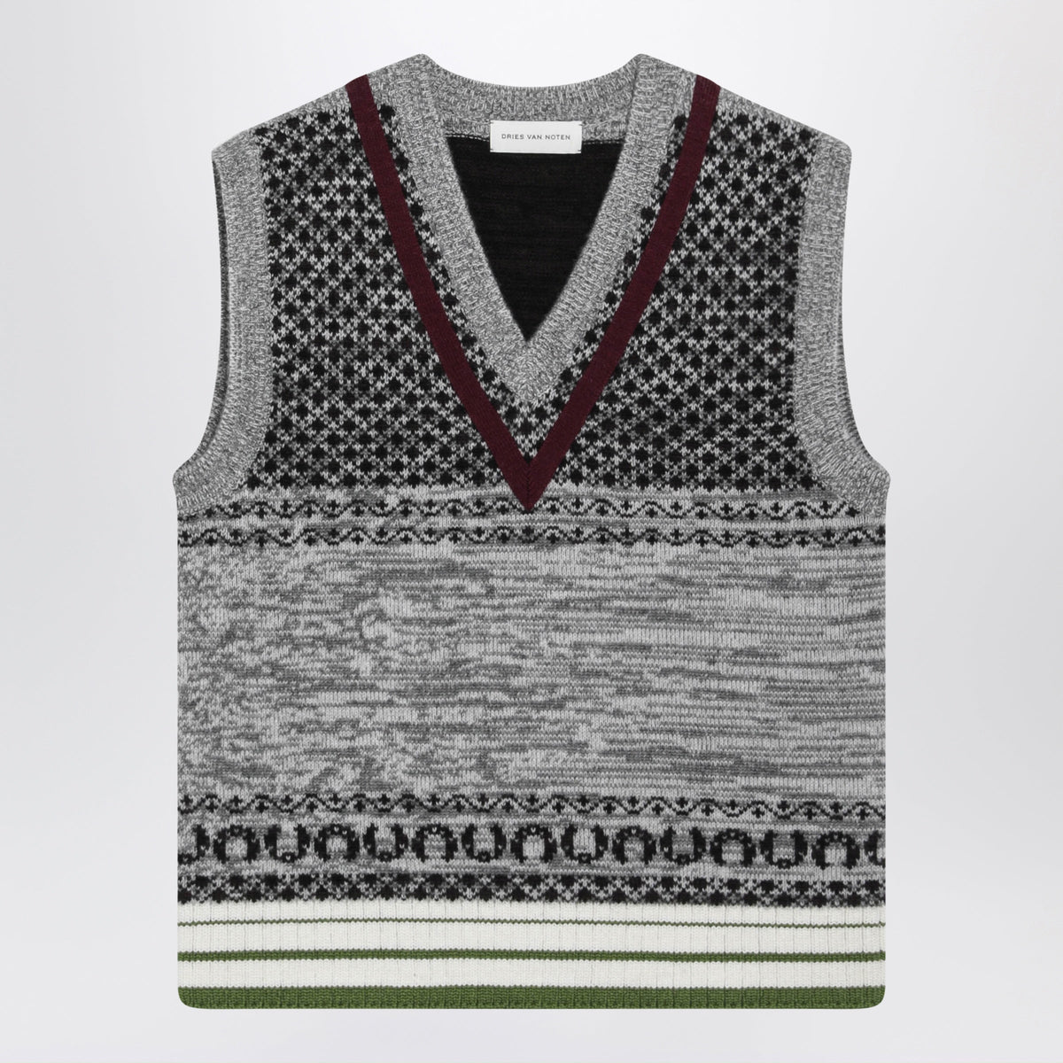 Dries Van Noten Ecru Cashmere And Wool Fitted Top Women DRIES VAN NOTEN
