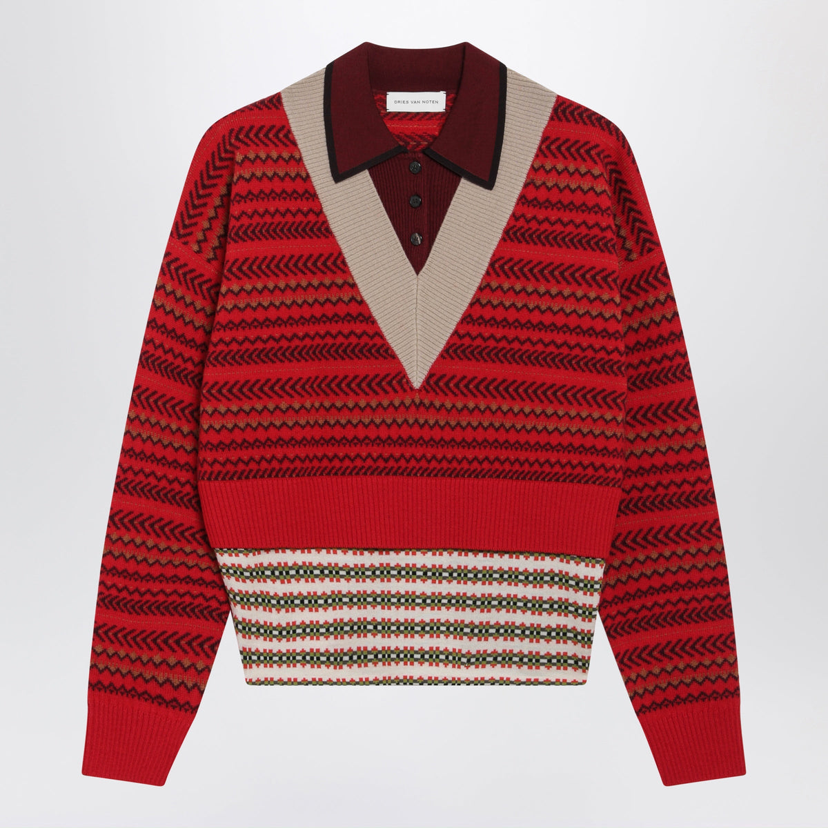 Dries Van Noten Red Wool And Viscose Sweater Women DRIES VAN NOTEN
