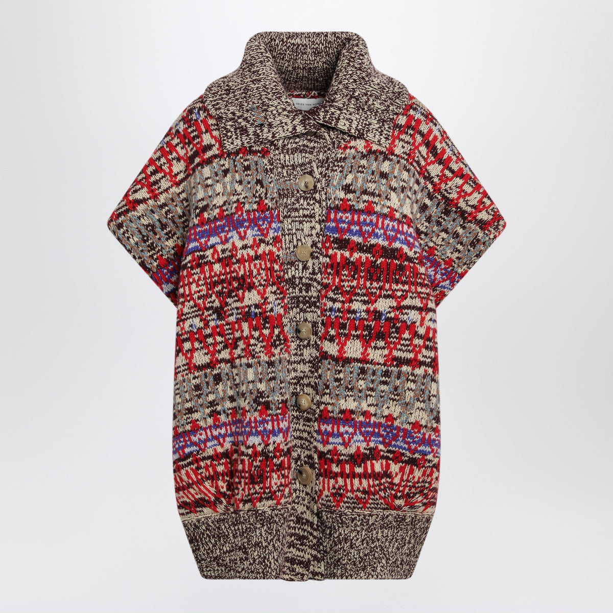 Dries Van Noten Jacquard Sleeveless Cardigan In Wool And Cashmere Women DRIES VAN NOTEN