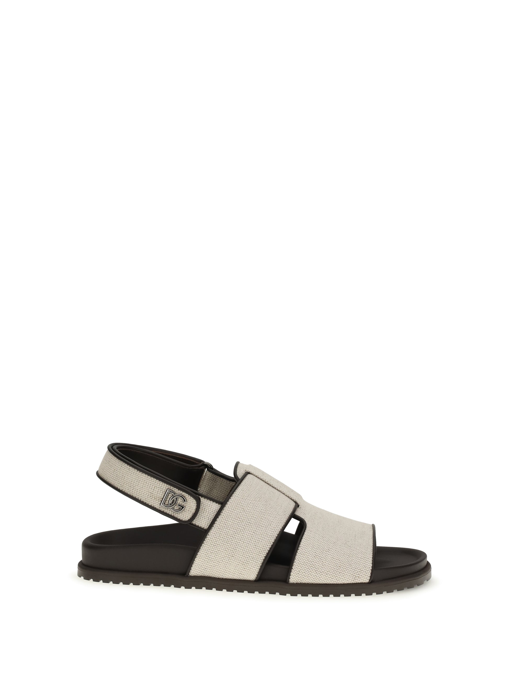 Dolce & Gabbana Men Fabric And Leather Sandals DOLCE & GABBANA