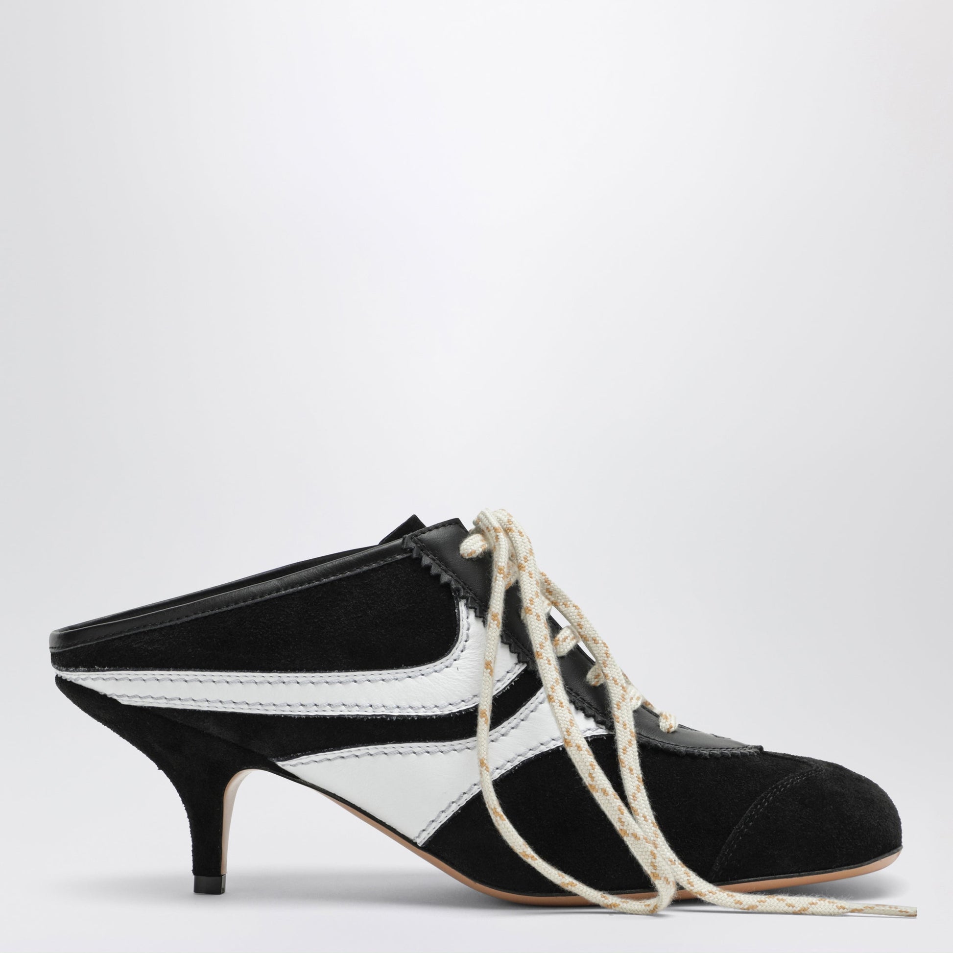 Dries Van Noten Mules 65 Aus Schwarzem Und Weiãÿem Wildleder Und Leder Women DRIES VAN NOTEN