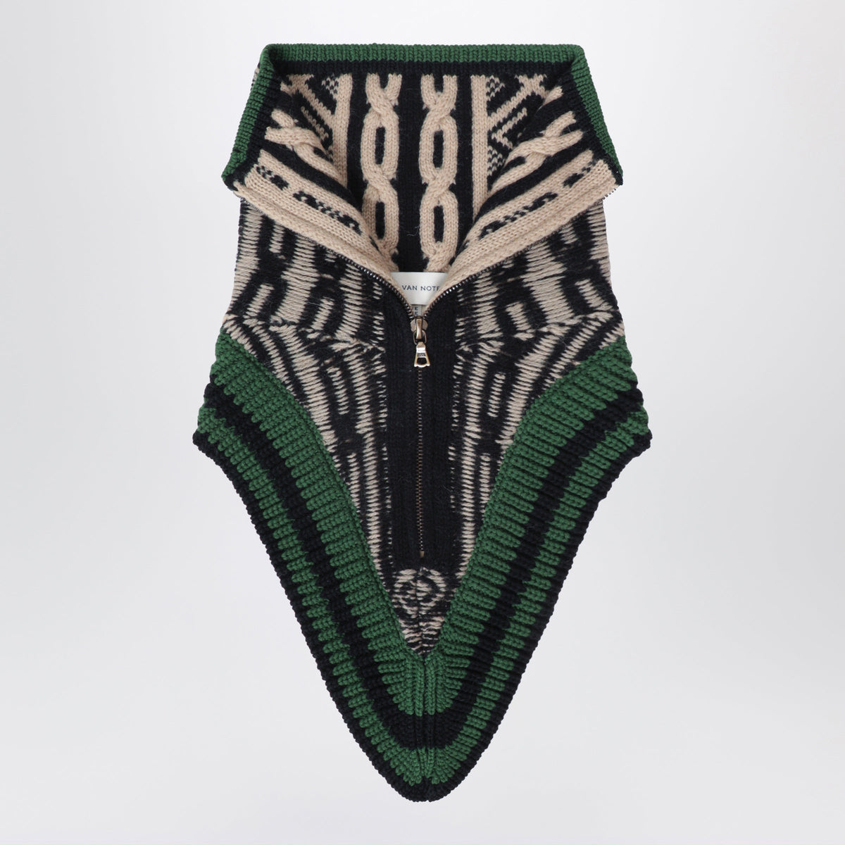 Dries Van Noten Champagne Jacquard Wool Collar Women DRIES VAN NOTEN