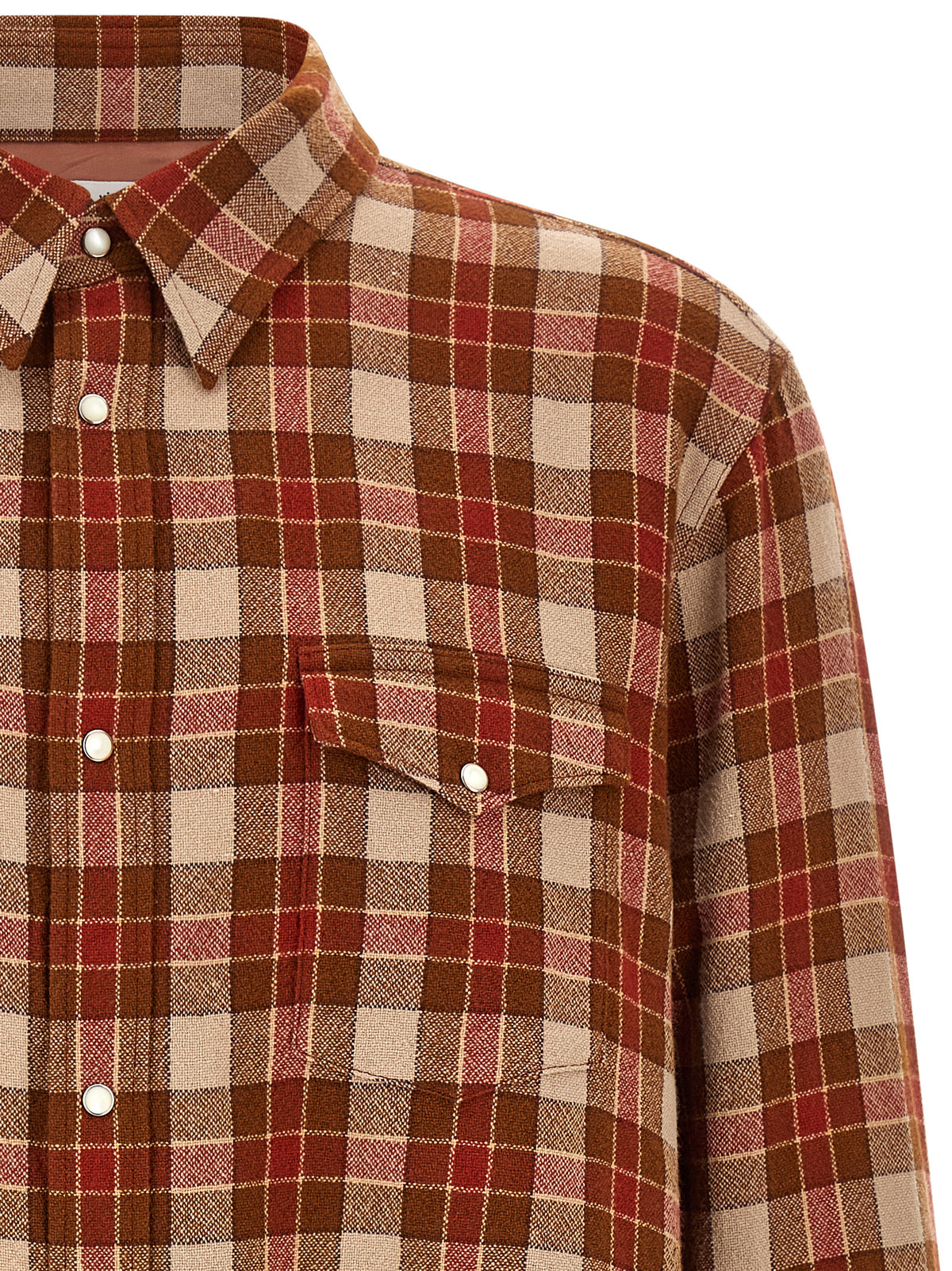 Visvim Men Red 'Meridian Check' Shirt VISVIM