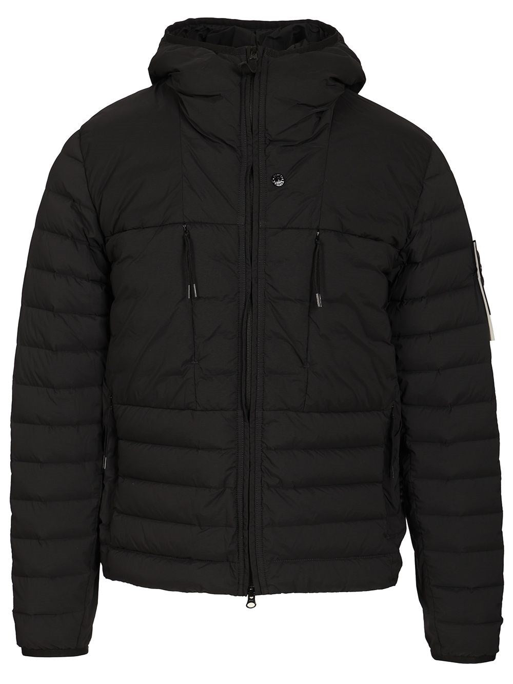 Stone Island Men Hooded Down Jacket In Stretch Fabric