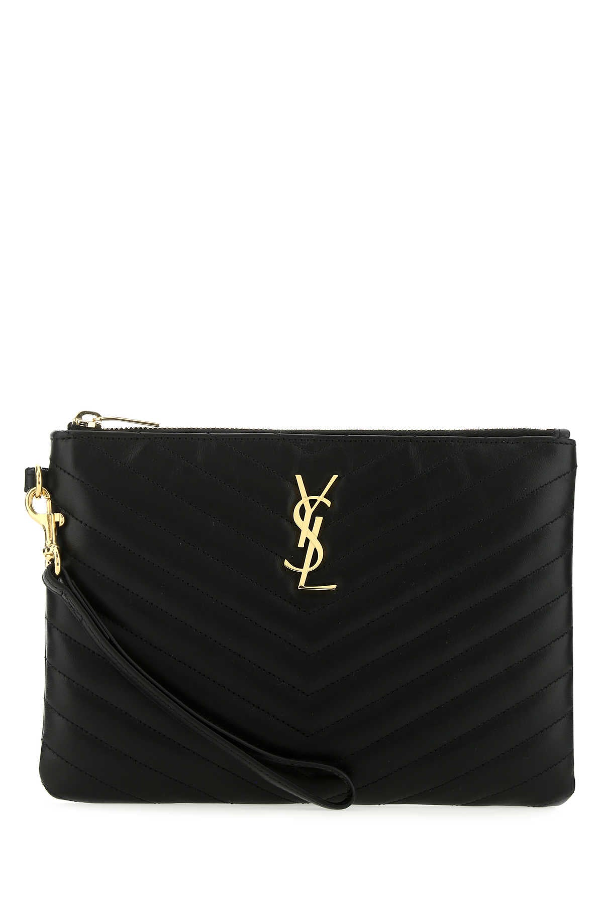 Saint Laurent Women Black Leather New Jolie Clutch SAINT LAURENT