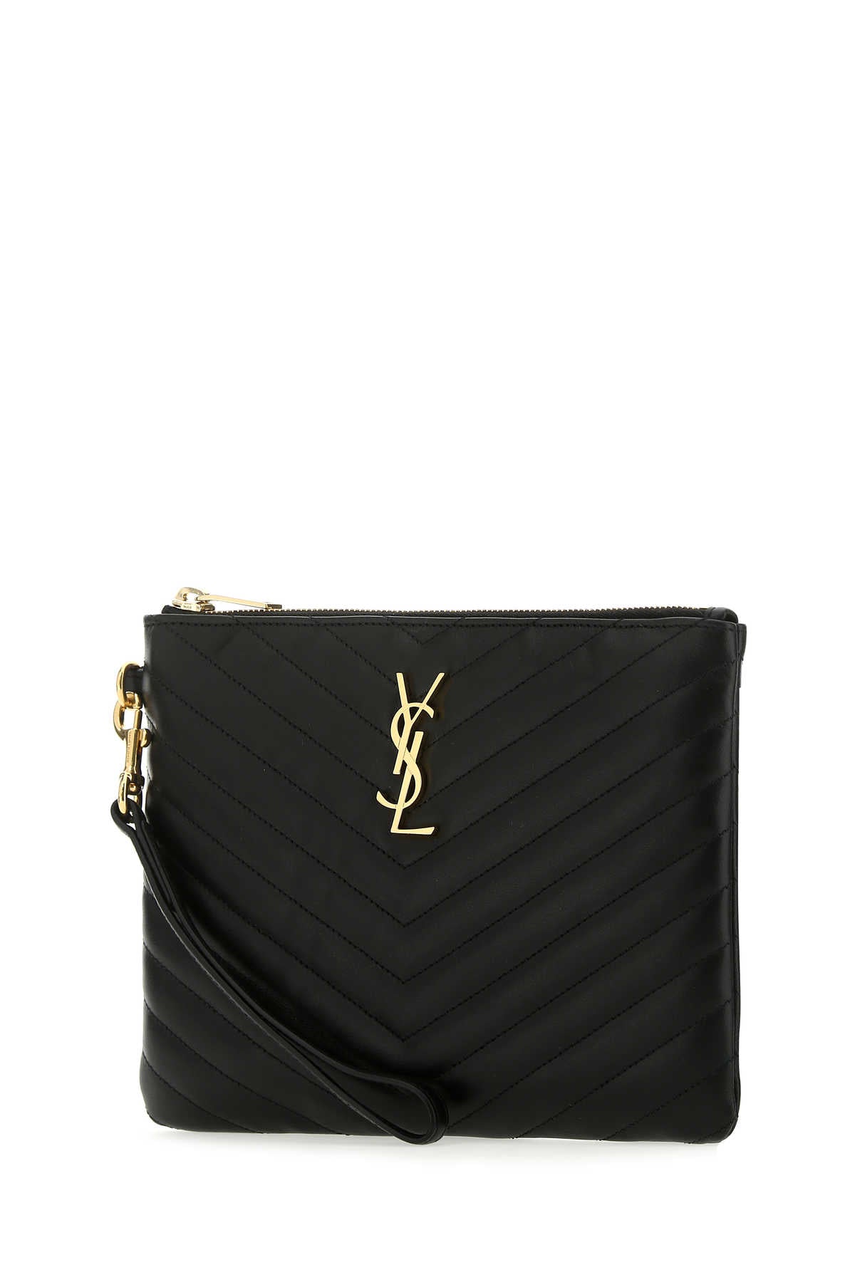 Saint Laurent Women Black Leather New Jolie Clutch SAINT LAURENT