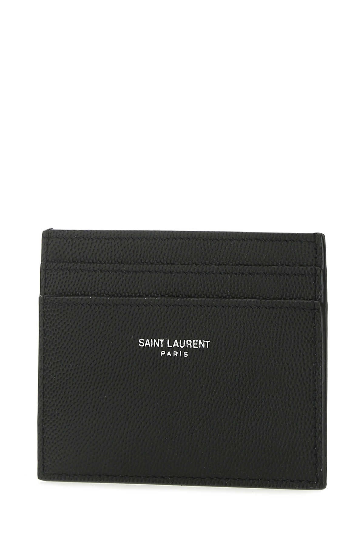 Saint Laurent Men Black Leather Card Holder SAINT LAURENT
