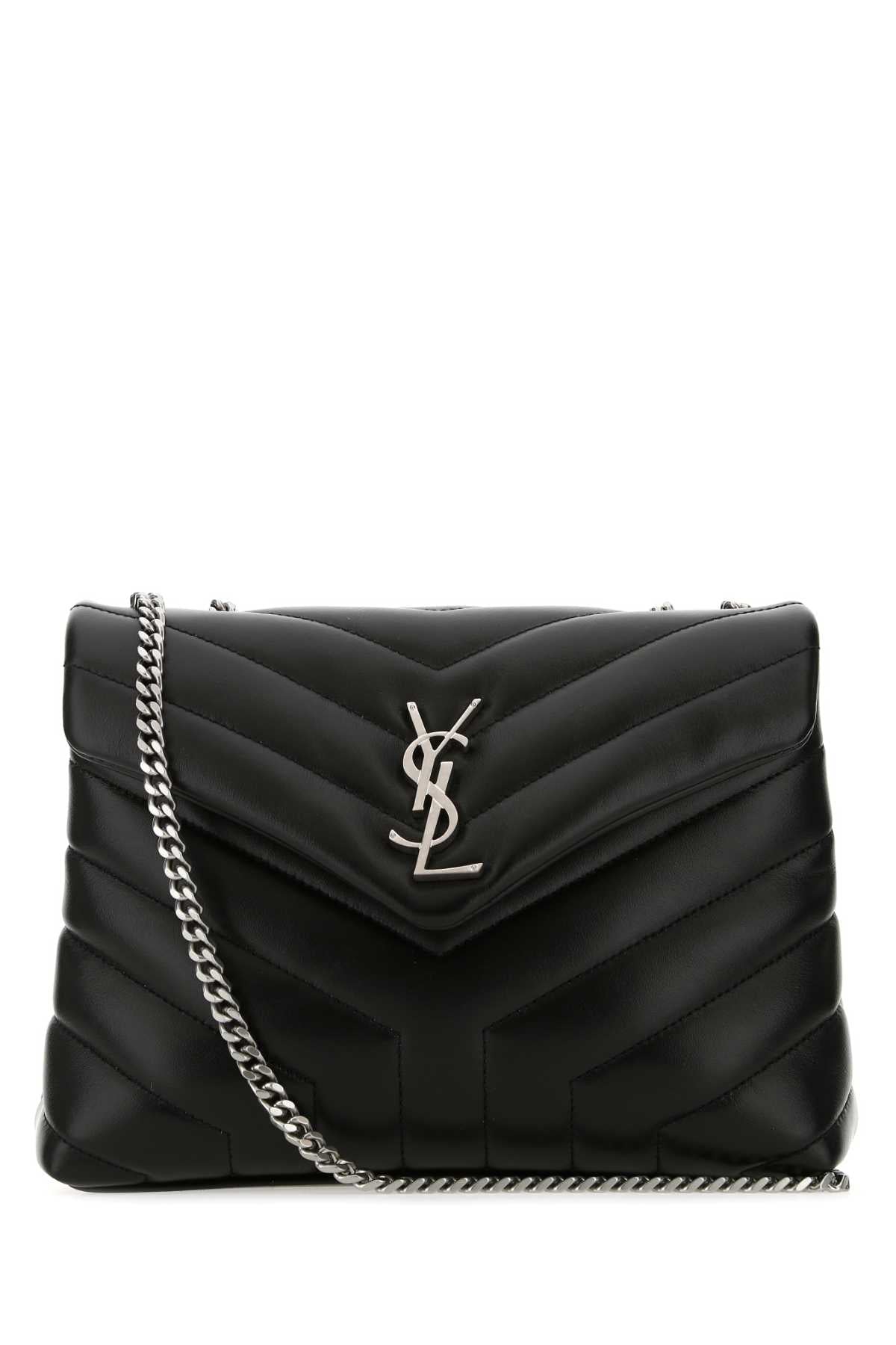 Saint Laurent Women Black Leather Small Loulou Shoulder Bag SAINT LAURENT