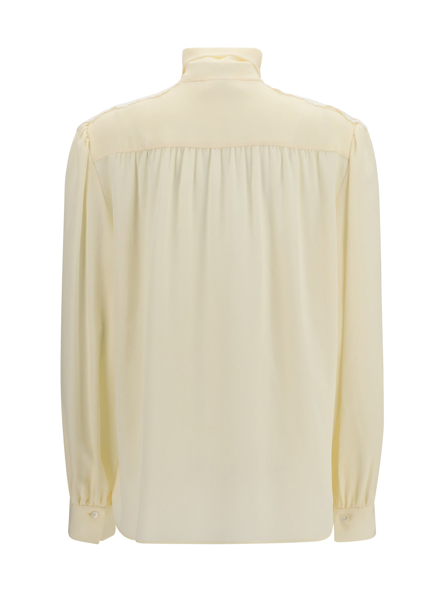Chloé Women Bow Blouse With Embroidered Shoulders CHLOE