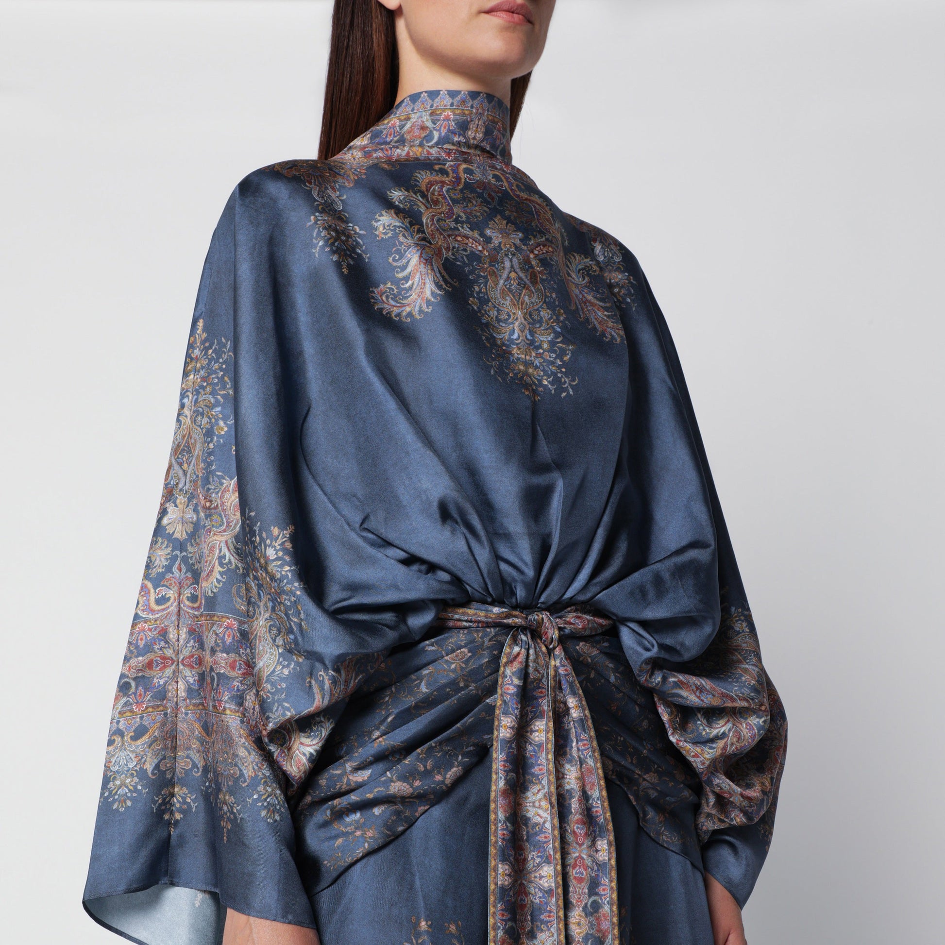 Zimmermann Valiant Navy Blue Silk Long Dress Women ZIMMERMANN