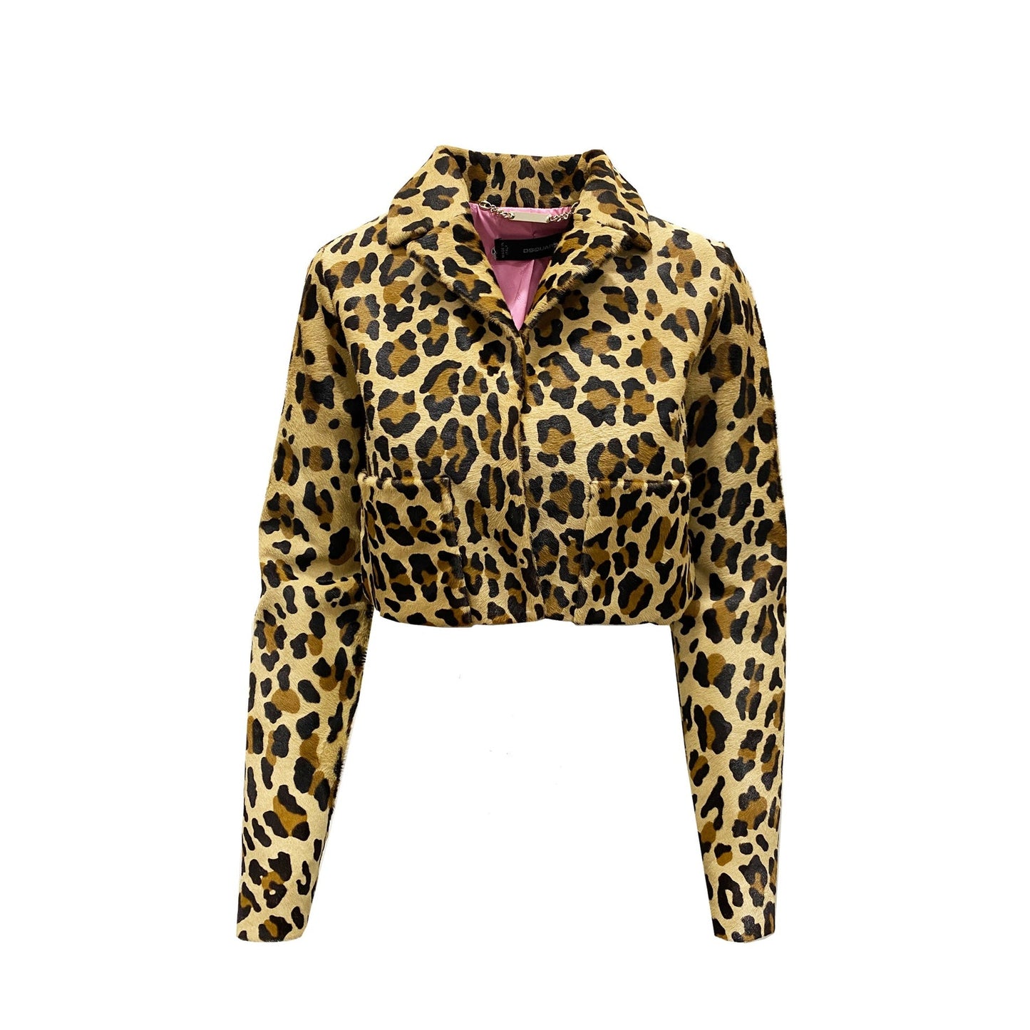 Dsquared2 Leopard Calf Hair Cropped Jacket Women DSQUARED2
