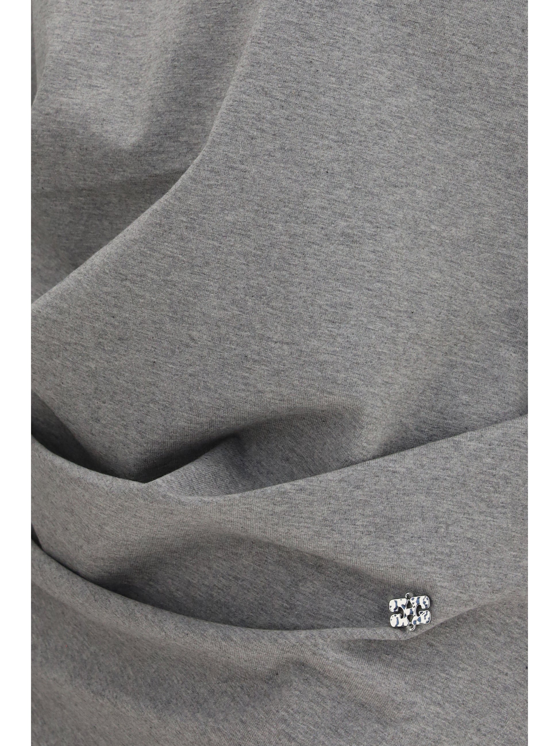 Ganni Women Asymmetric Draped Stretch Cotton Top GANNI
