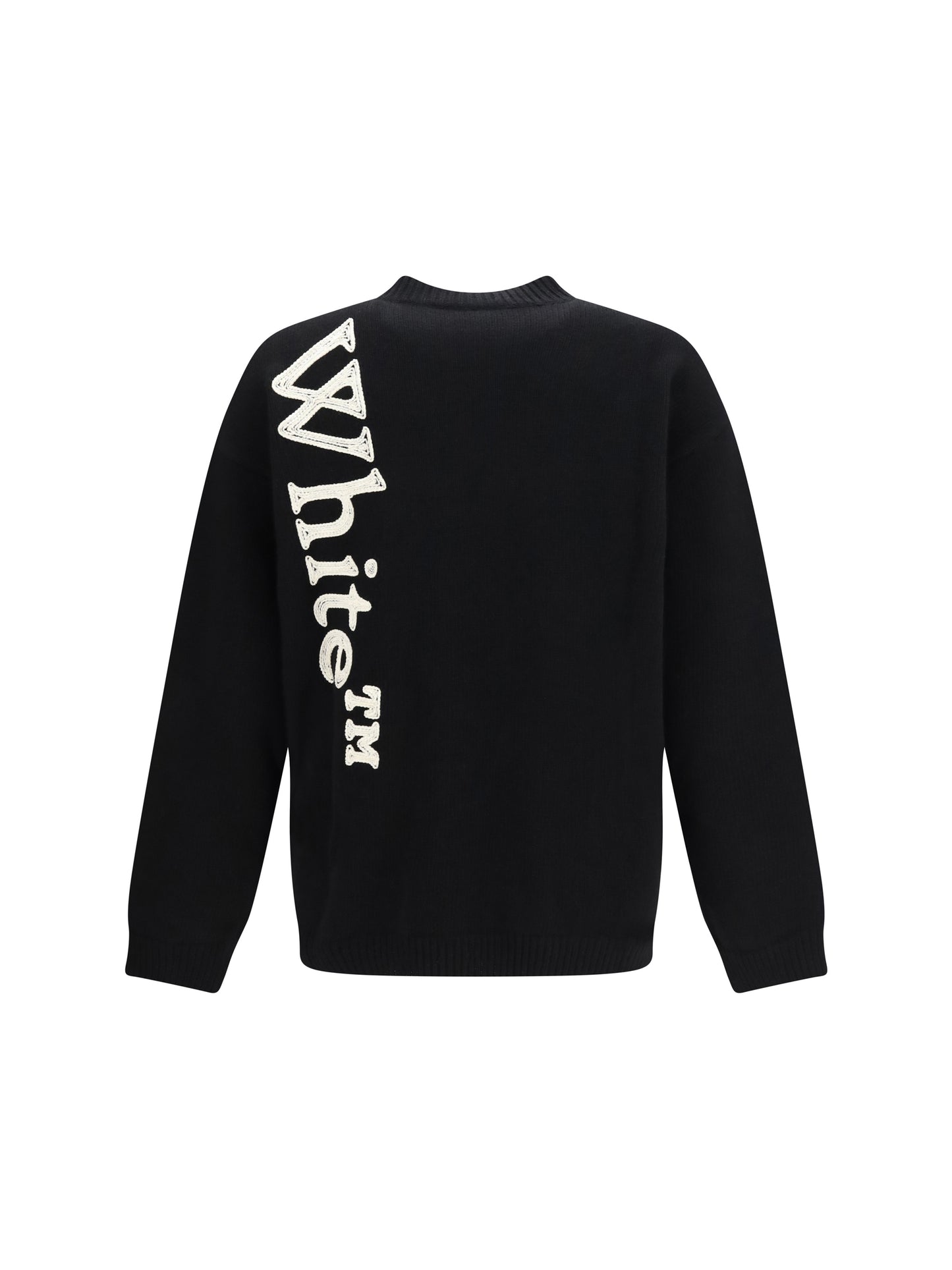 Off-White Men Vertical Bookish Logo Knit Crewneck OFF-WHITE