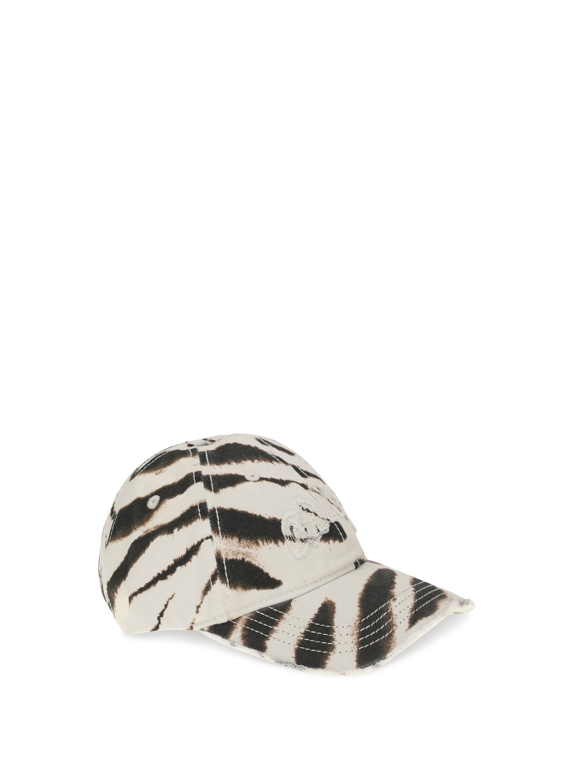 Ganni Women Zebra Print Baseball Cap GANNI