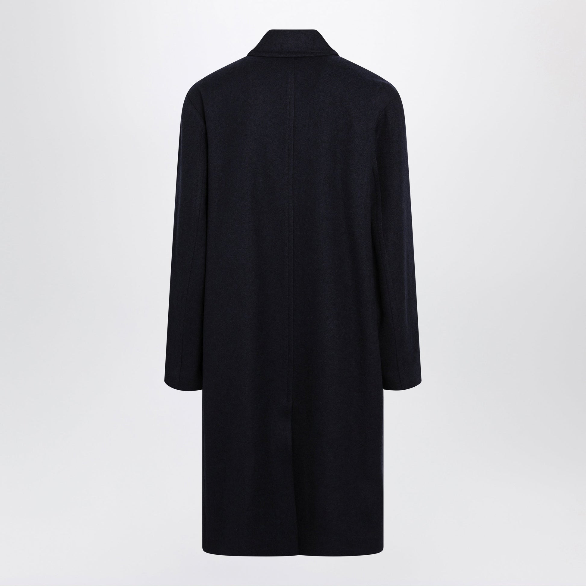 Dries Van Noten Navy Blue Single-Breasted Wool Coat Men DRIES VAN NOTEN