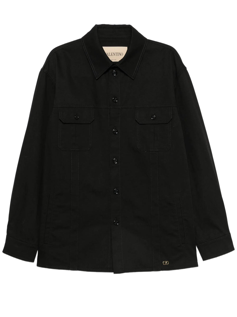 Valentino Garavani Men Valentino Cotton Gabardine Shirt Jacket With Vlogo VALENTINO GARAVANI