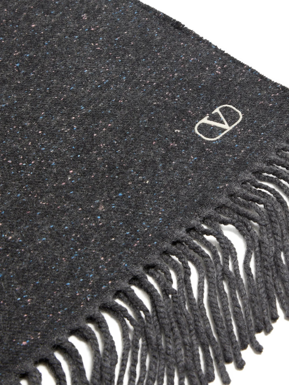 Valentino Garavani Men Wool Scarf With Vlogo Embroidery VALENTINO GARAVANI