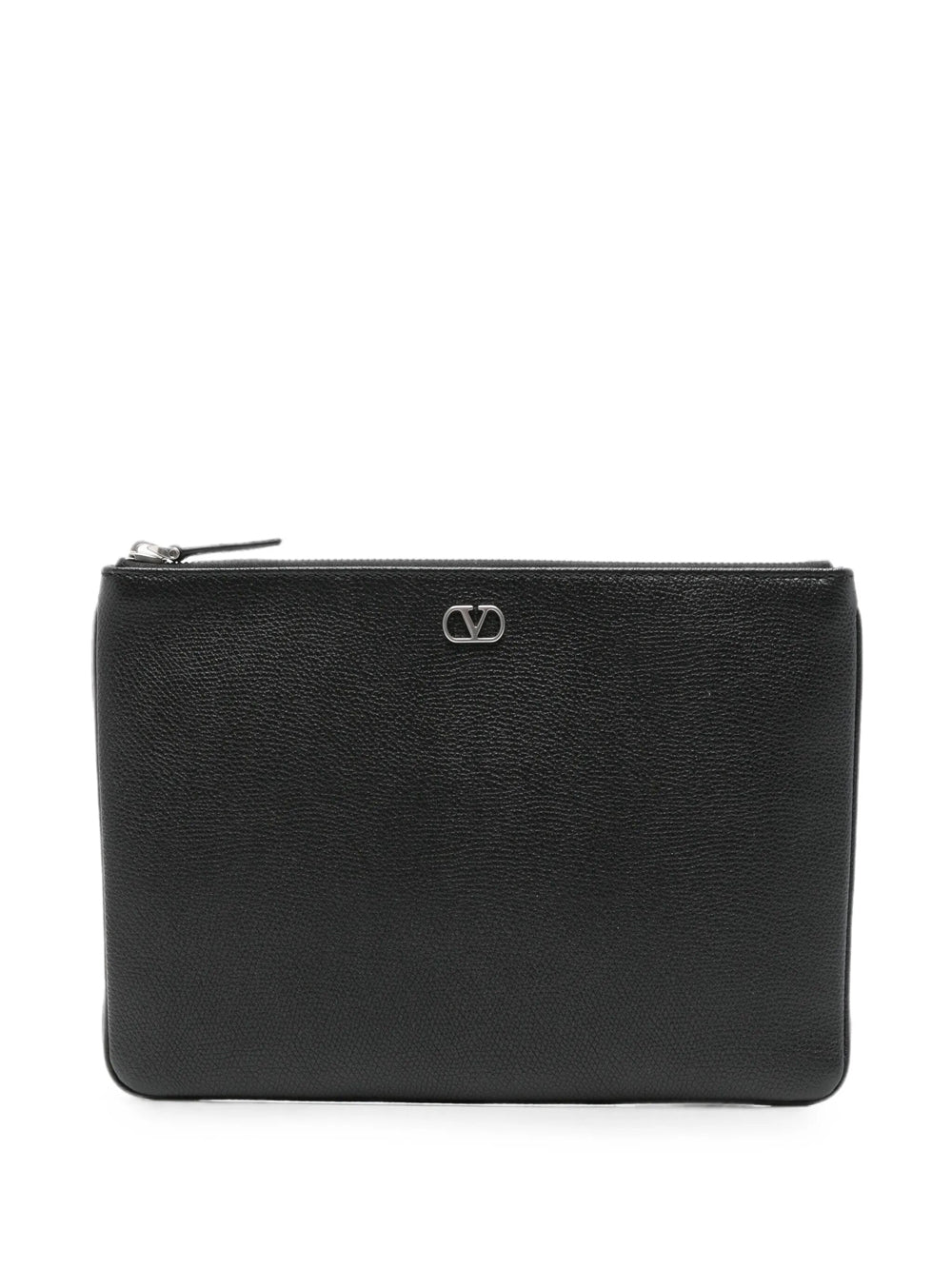 Valentino Garavani Men Valentino Garavani Vlogo Signature Grainy Calfskin Pouch VALENTINO GARAVANI
