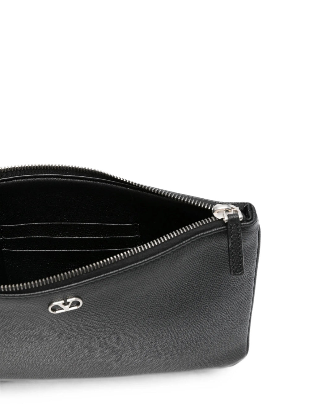 Valentino Garavani Men Valentino Garavani Vlogo Signature Grainy Calfskin Pouch VALENTINO GARAVANI