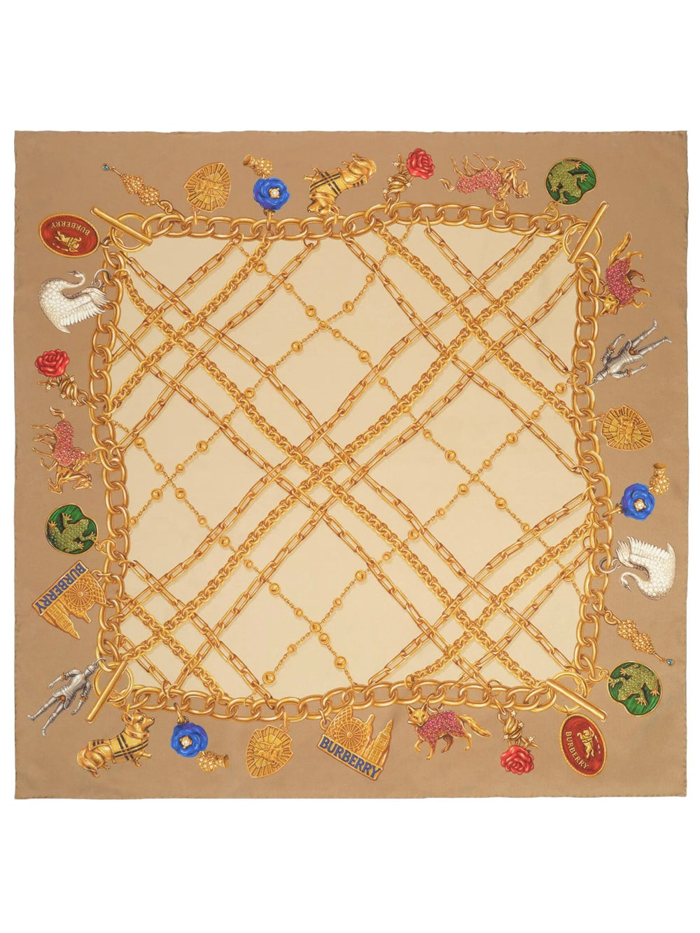 Burberry Women Check Charm Silk Scarf BURBERRY