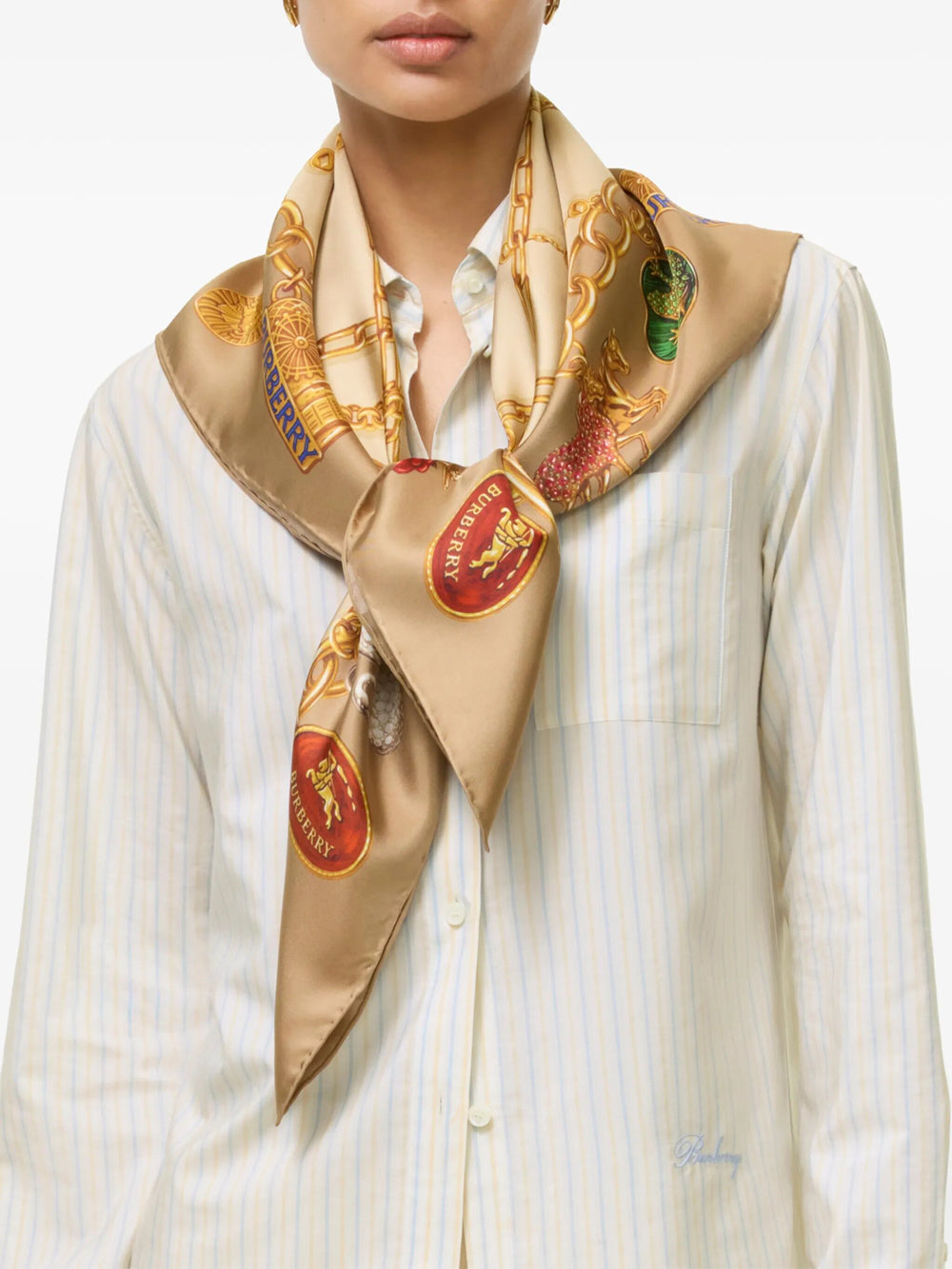 Burberry Women Check Charm Silk Scarf BURBERRY
