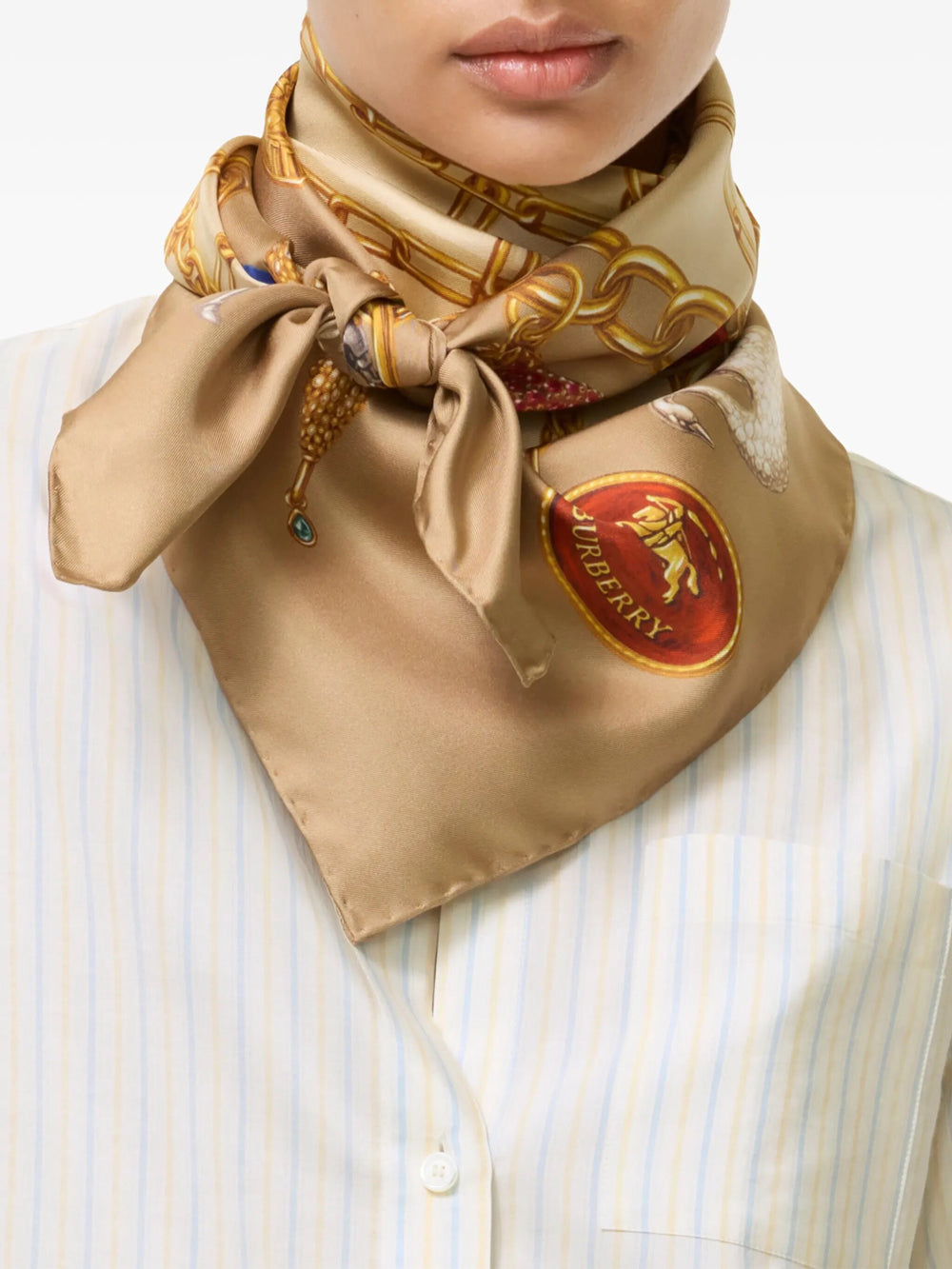 Burberry Women Check Charm Silk Scarf BURBERRY