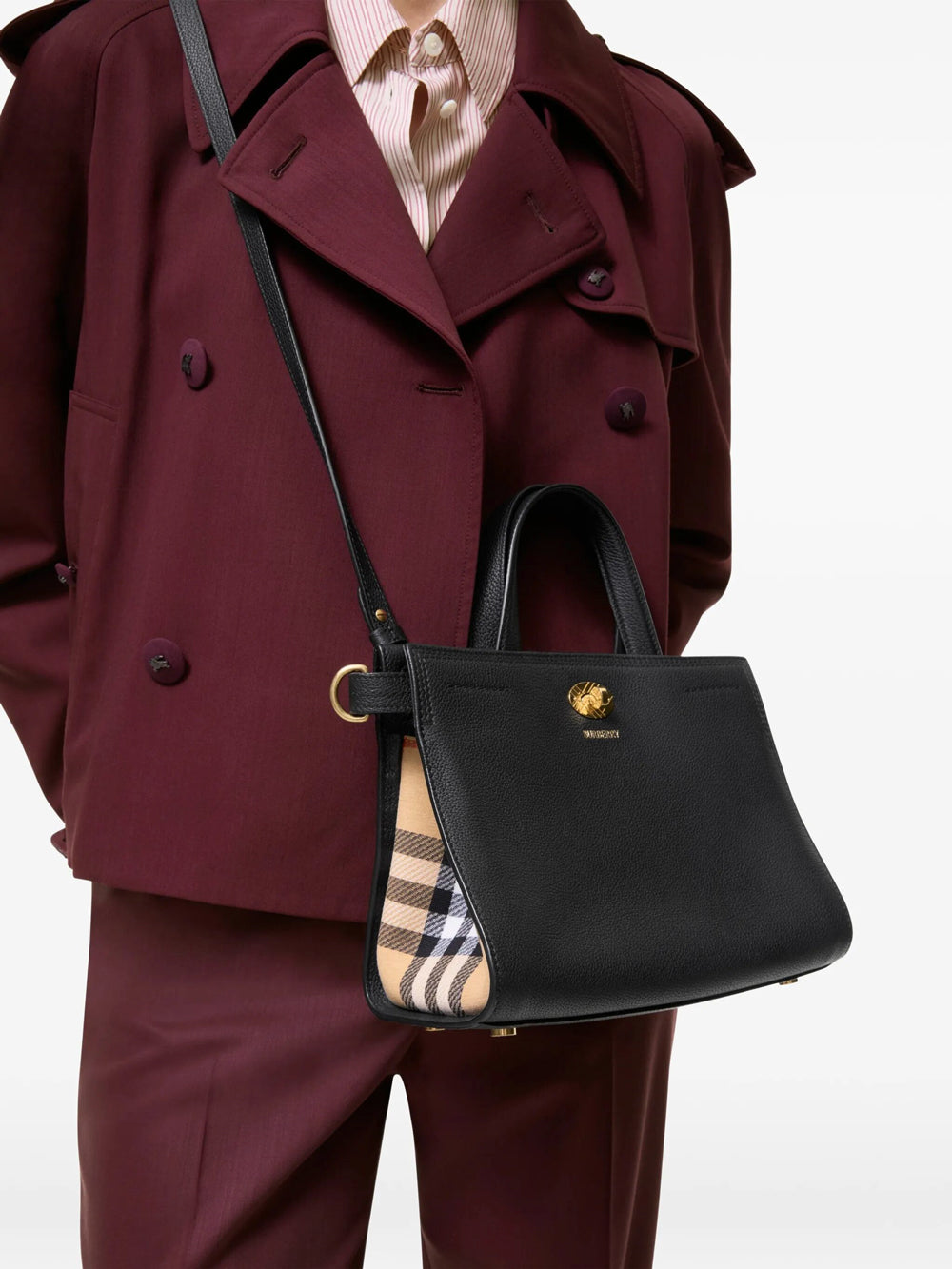Burberry Women Mini Cotswolds Check Tote Bag BURBERRY