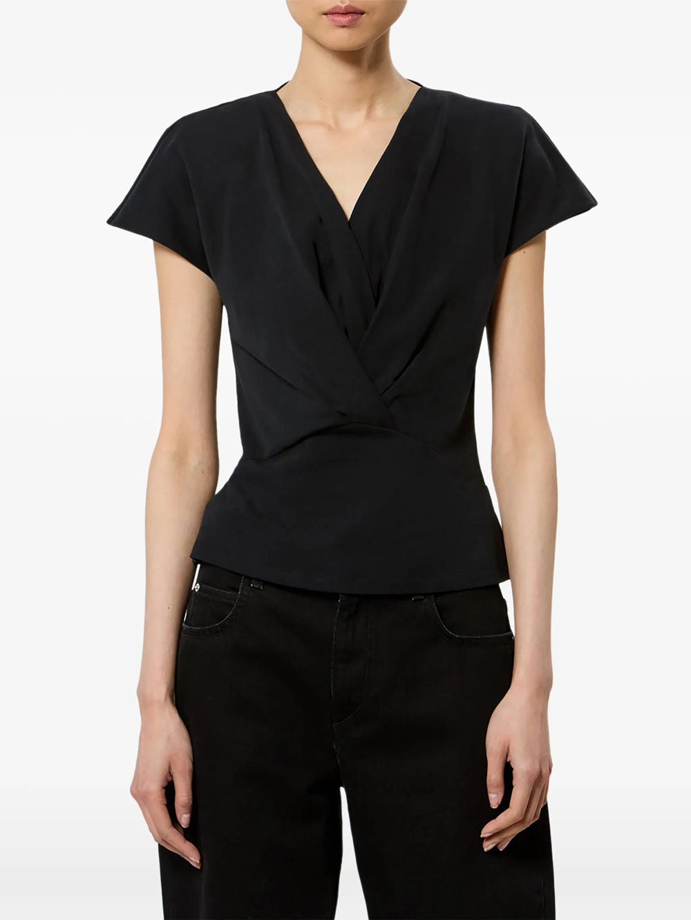 Isabel Marant Women Nadrine Draped Cotton Jersey T-Shirt ISABEL MARANT