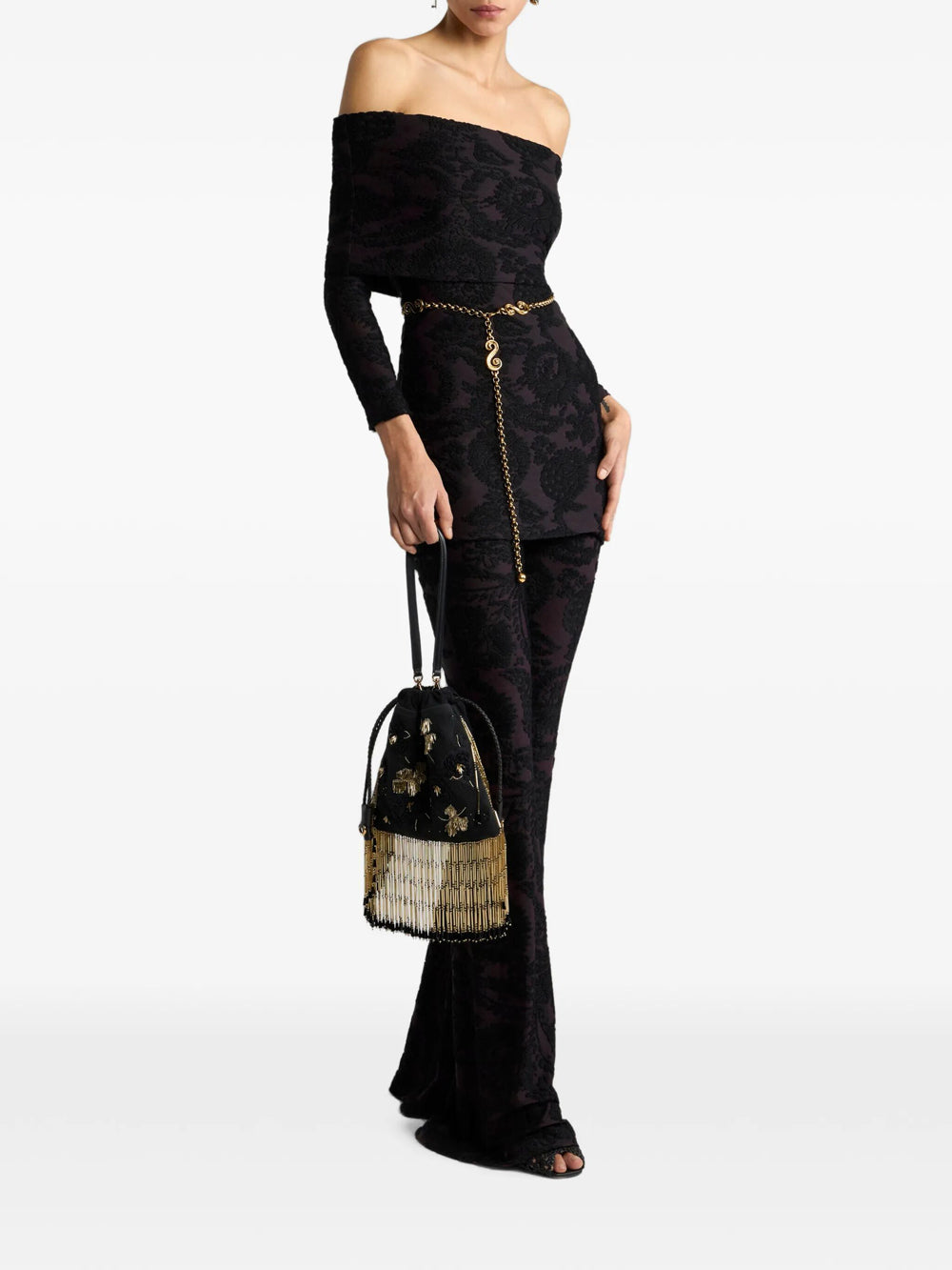 Etro Women Sweater In Chenille Jacquard With Paisley Foliage Motif ETRO