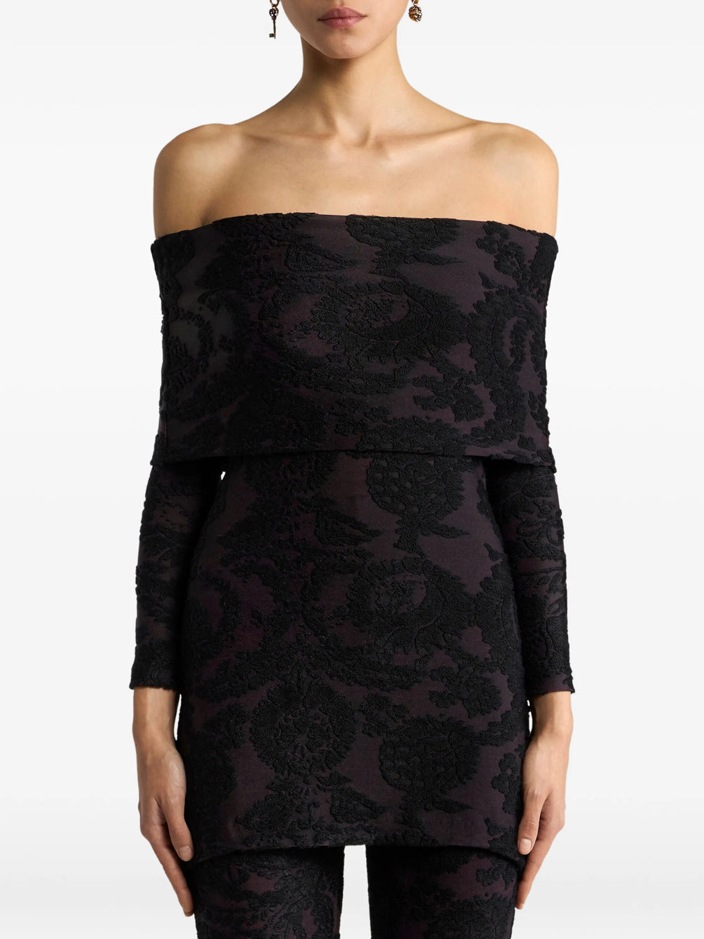 Etro Women Sweater In Chenille Jacquard With Paisley Foliage Motif ETRO