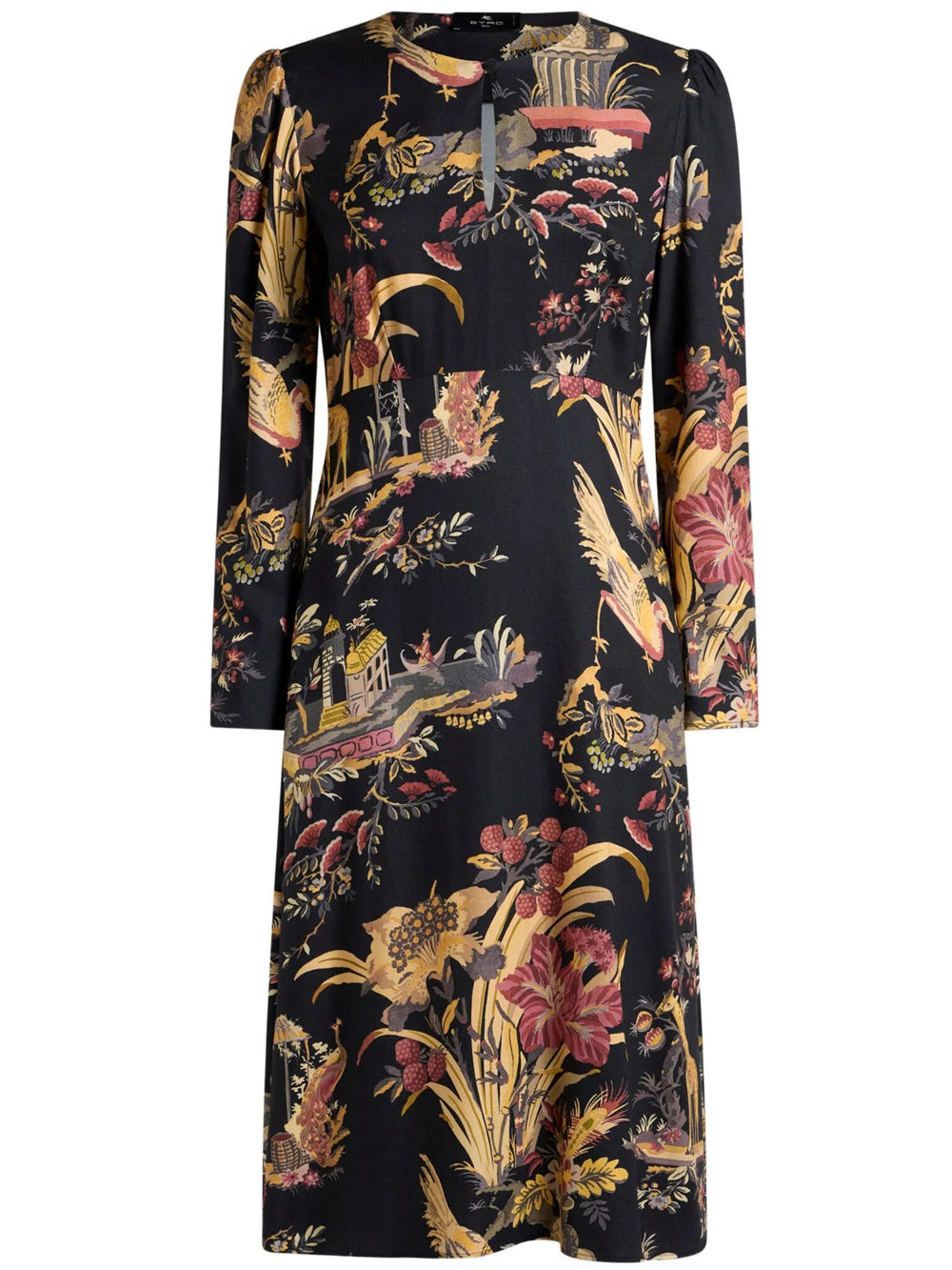 Etro Women Crepe Midi Dress With Flower And Animal Motif ETRO