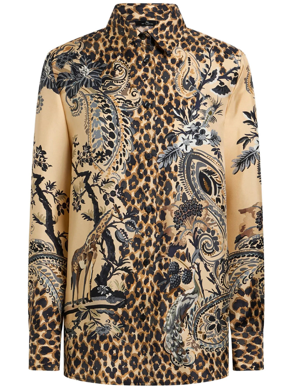 Etro Women Silk Shirt With Placed Leopard Print ETRO