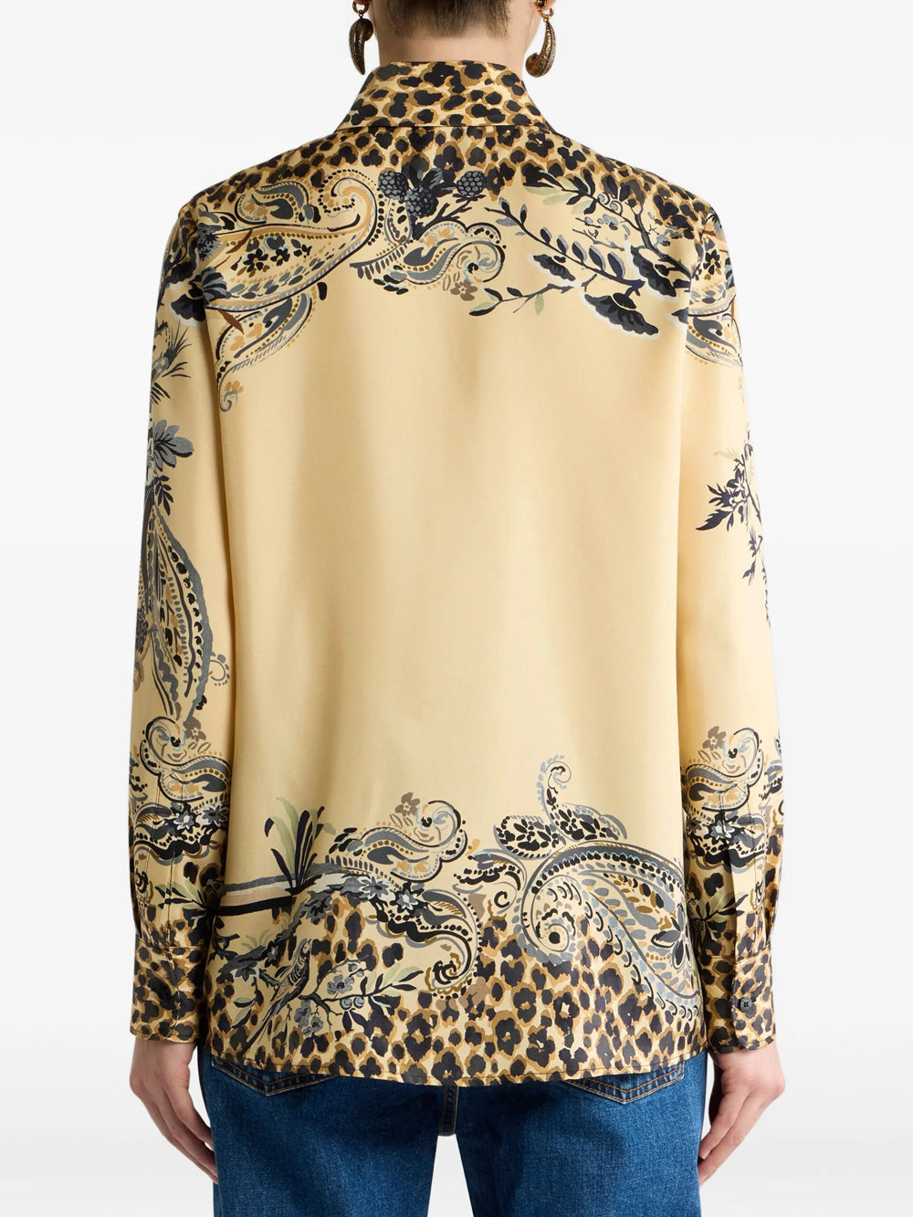 Etro Women Silk Shirt With Placed Leopard Print ETRO
