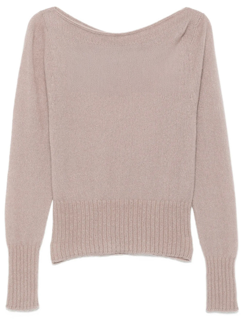 Tom Ford Women Long Sleeve Boat Neck Knit With Tom Ford Metal Plaque TOM FORD