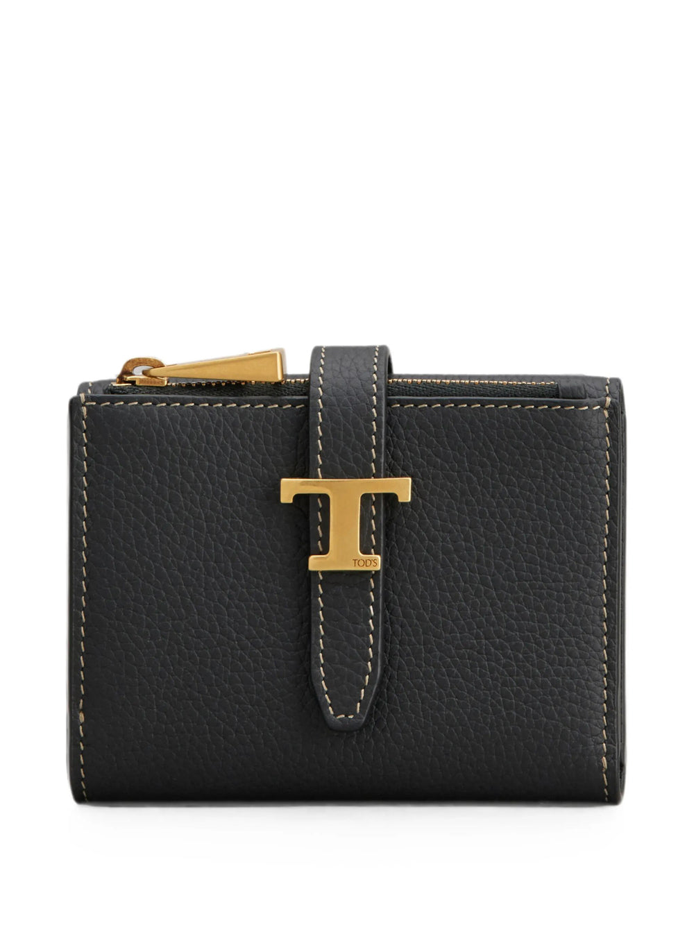 Tod's Women Tri-Fold Leather Wallet With Strap And Mini T Timeless Accessory TOD'S