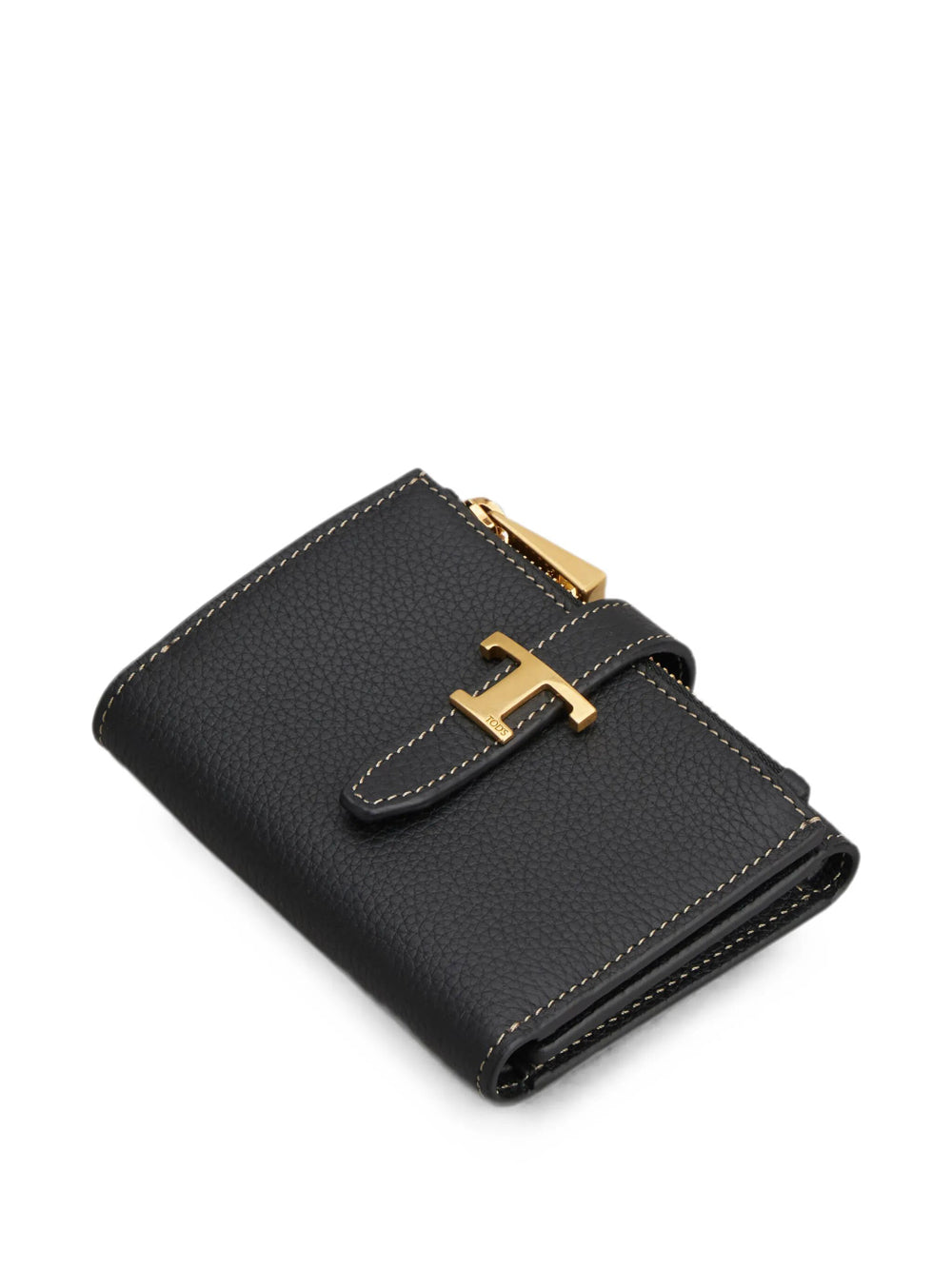 Tod's Women Tri-Fold Leather Wallet With Strap And Mini T Timeless Accessory TOD'S