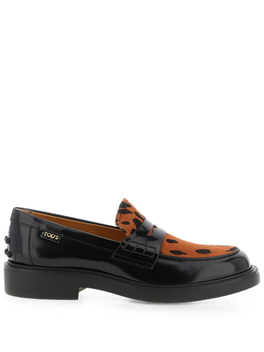 Tod's Women Leather Loafers With Animal-Print Panel TOD'S