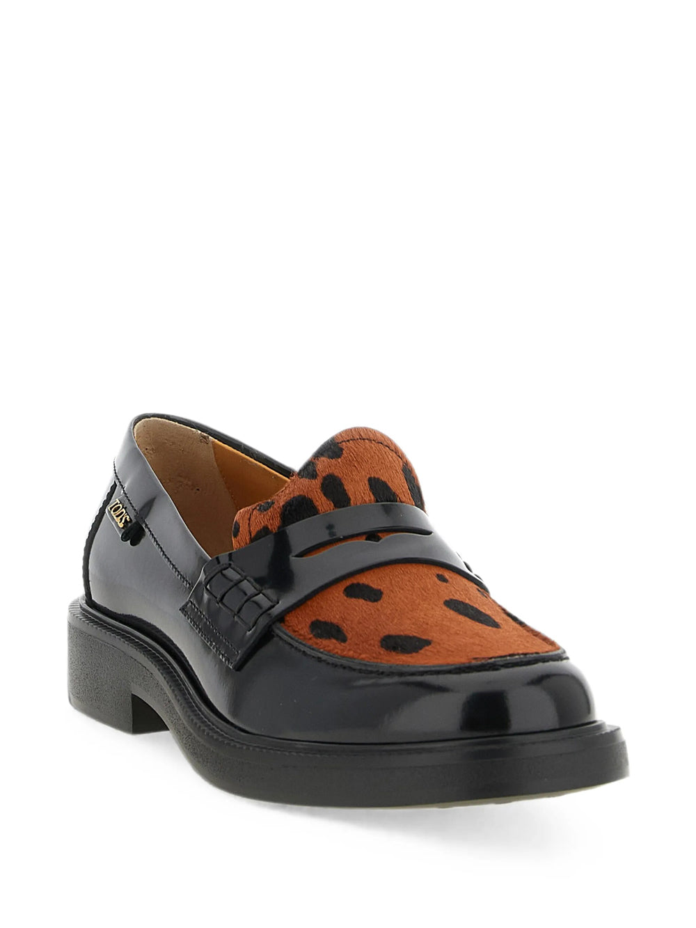 Tod's Women Leather Loafers With Animal-Print Panel TOD'S