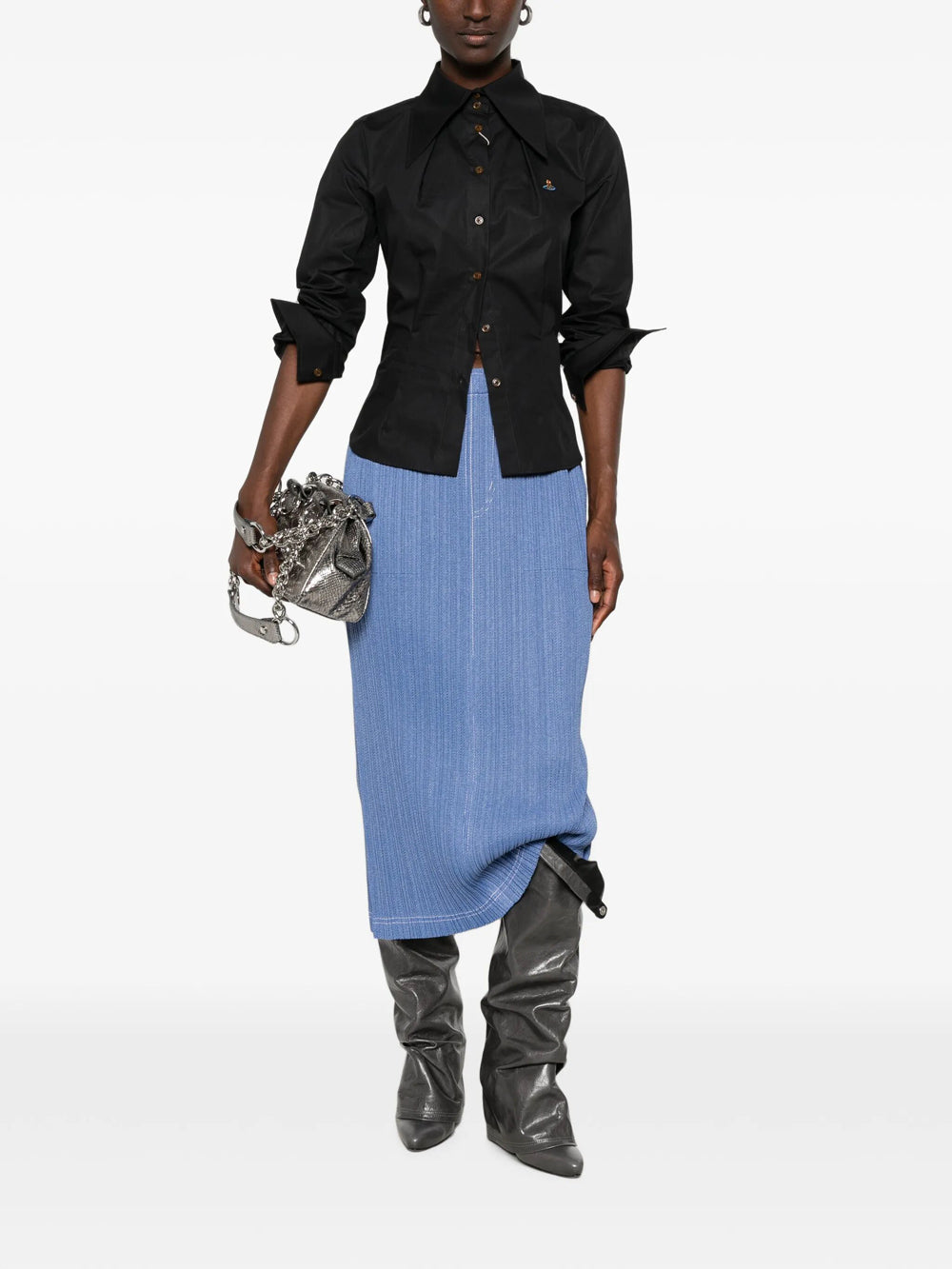 Vivienne Westwood Women Violin Orb-Embroidered Cotton Shirt VIVIENNE WESTWOOD