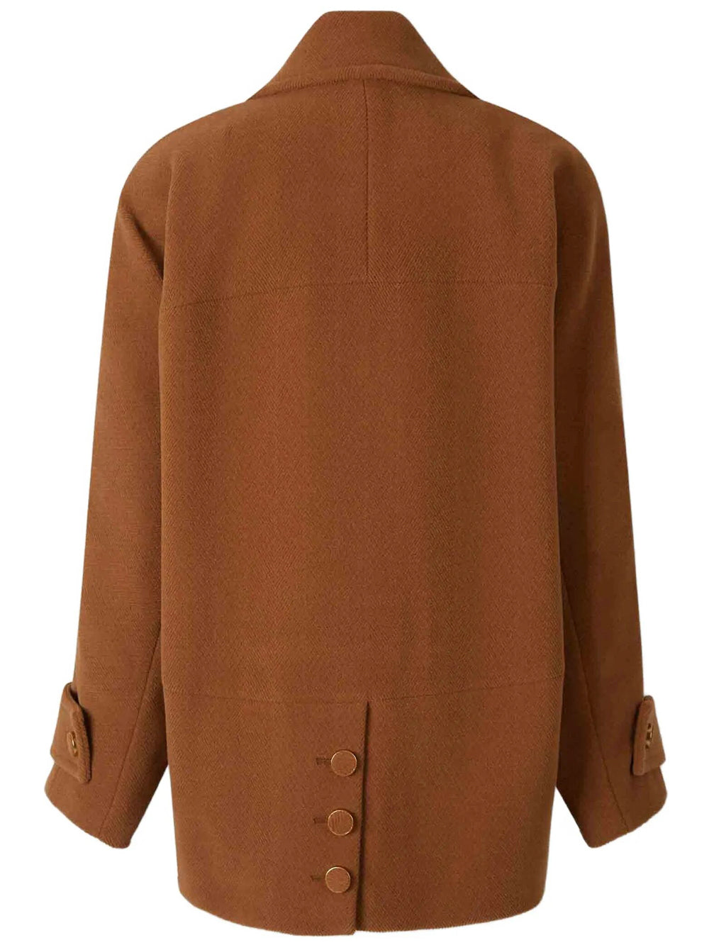 Chloe Women Cappotto Corto Doppiopetto In Lana Con Motivo A Spina Di Pesce CHLOE
