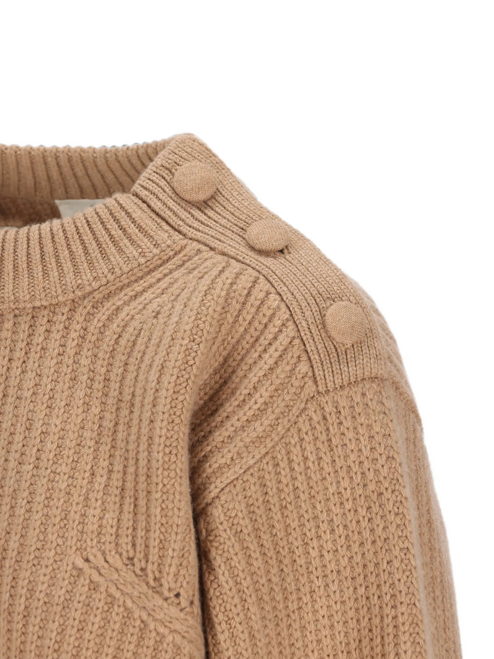 Chloe Women Pullover Corto Con Collo A Lupetto In Maglia Di Lana E Cashmere Con Pizzo CHLOE