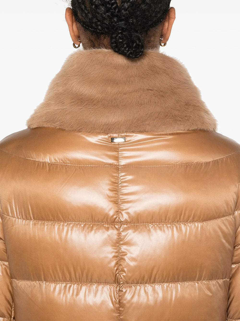 Herno Women Ultralight Nylon And Lady Alternative Fur Cape HERNO